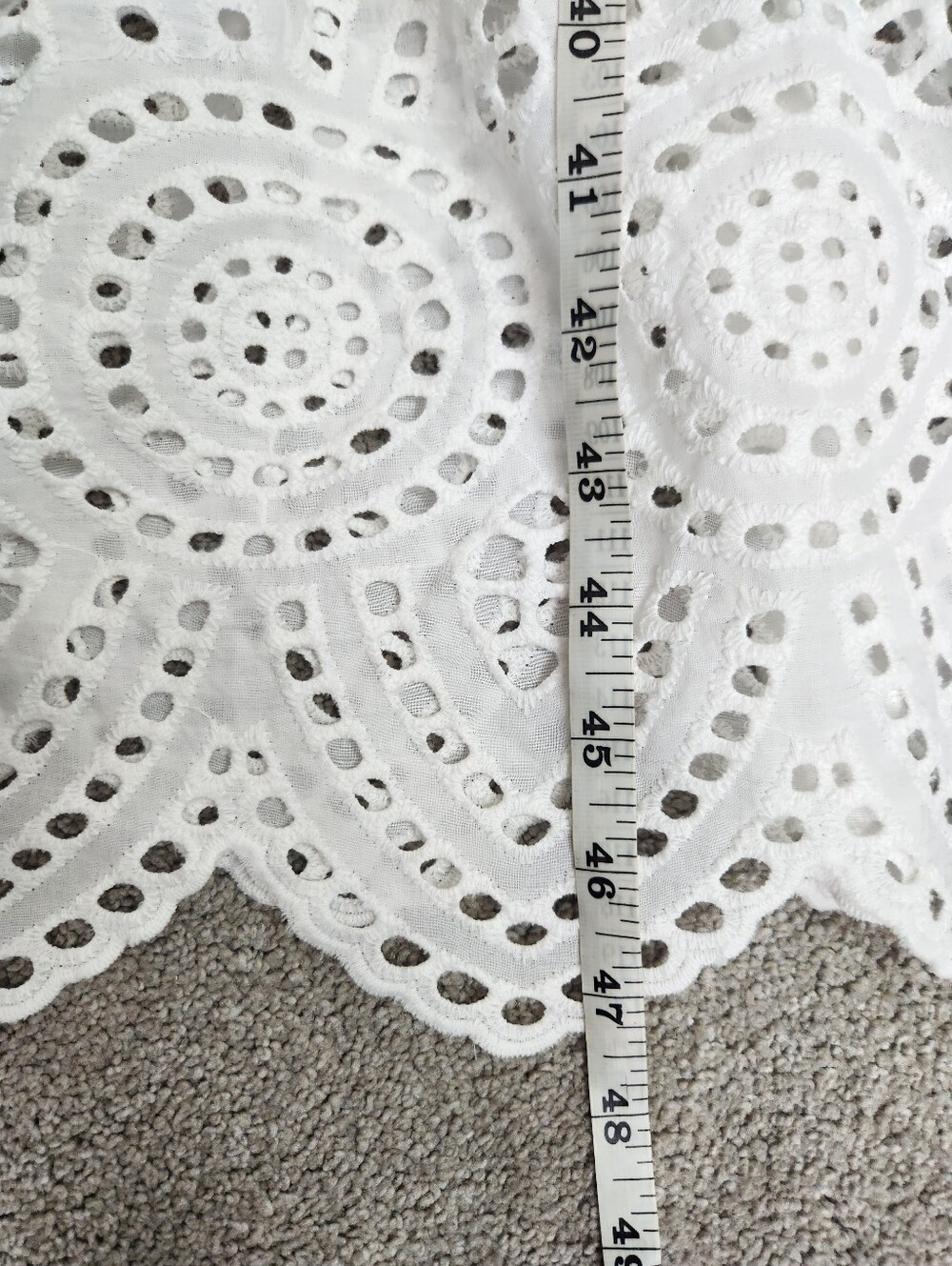 White Eyelet 100% Cotton Midi Dress Flutter Sleeve Size Small Fits Medium - Picture 9 of 12